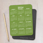 Magnet Flexible Calendrier de l'année complète 2024 - minimum écol<br><div class="desc">Un calendrier minimal de base de 12 mois avec un arrière - plan couleur uni. Une recherche standard pour votre bureau à domicile ou casier scolaire.</div>