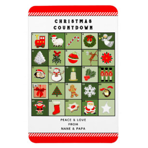 Magnet Flexible Calendrier de l'Avent carte de Noël créative