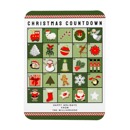 Magnet Flexible Calendrier de l'Avent de Noël (Vertical)