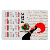 Magnet Flexible Calendrier de Noël 2024 du Rooster portugais (Horizontal)