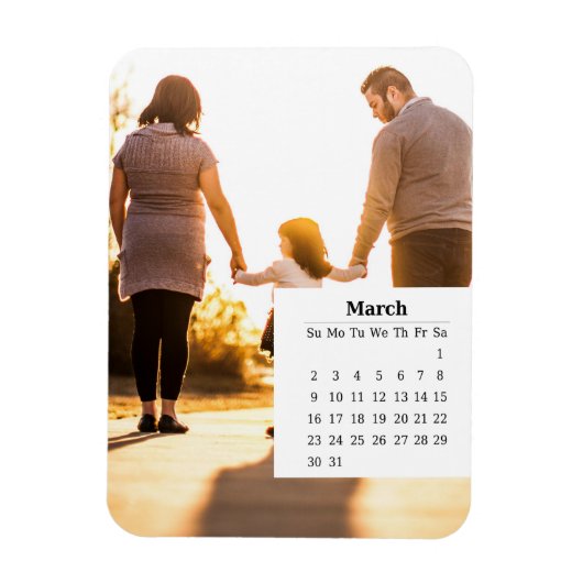 Magnet Flexible Calendrier de superposition mars 2025 (Vertical)