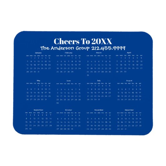 Magnet Flexible Calendrier des aimants flexibles du Carte de visit (Horizontal)