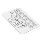 Magnet Flexible Calendrier des éléphants blancs 2019 par Janz 3x4 (Côté Droit)