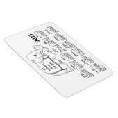 Magnet Flexible Calendrier des éléphants blancs 2023 par Janz 4x6  (Côté Droit)