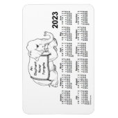 Magnet Flexible Calendrier des éléphants blancs 2023 par Janz 4x6  (Vertical)