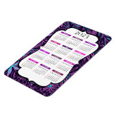 Magnet Flexible Calendrier des Feuilles tropicaux pourpres et bleu (Côté Gauche)