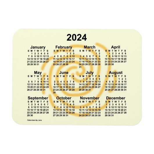 Magnet Flexible Calendrier des jours ensoleillés 2024 par Janz 4x3 (Horizontal)