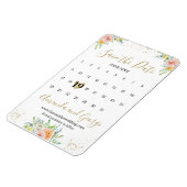 Magnet Flexible Calendrier Enregistrer la date Fleurs d'aimant et  (Côté Gauche)