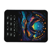 Magnet Flexible Calendrier lunaire 2024 Cycle lunaire Lune Hémisph (Horizontal)