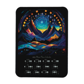 Magnet Flexible Calendrier lunaire 2024 Cycle lunaire Lune Hémisph