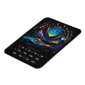 Magnet Flexible Calendrier lunaire 2024 Cycle lunaire Lune Hémisph (Côté Gauche)