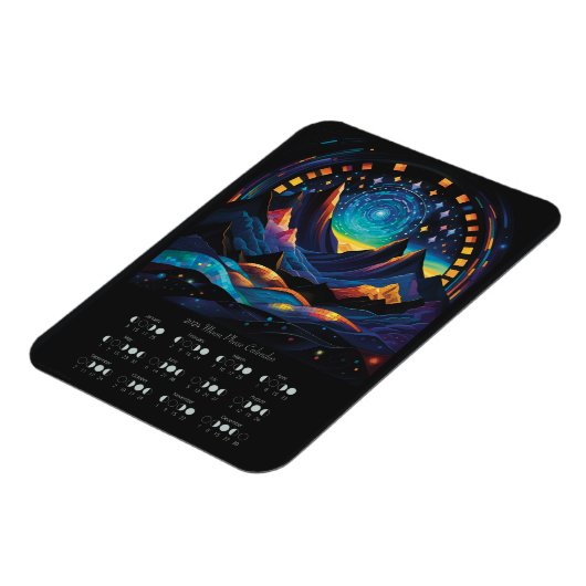 Magnet Flexible Calendrier lunaire 2024 Cycle lunaire Lune Hémisph (Côté Gauche)