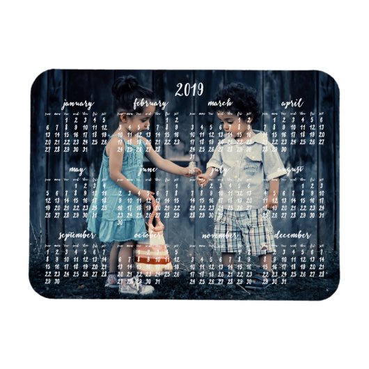 Magnet Flexible Calendrier magnétique personnalisé 2019 3x4 (Horizontal)