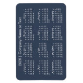 Magnet Flexible Calendrier Marine bleu et blanc 2026 avec texte pe (Vertical)