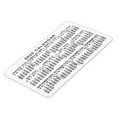 Magnet Flexible Calendrier mensuel 2023 Année Classique Blanc et N (Côté Gauche)