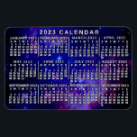 Magnet Flexible Calendrier mensuel 2023 Nebula spatiale externe<br><div class="desc">Ce calendrier mensuel flexible 2023 montre les jours de la semaine pour chaque mois en blanc sur un arrière - plan extra-spatial en bleu teinté du Petit Nuage Magellanique. Le Petit Nuage Magellanique est une galaxie d'environ 200 000 années-lumière qui orbite notre propre galaxie spirale de la Voie Lactée. Cette...</div>