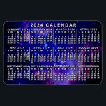 Magnet Flexible Calendrier mensuel 2024 Nebula spatiale externe<br><div class="desc">Ce calendrier mensuel flexible 2024 montre les jours de la semaine pour chaque mois en blanc sur un arrière - plan extra-spatial en bleu teinté du Petit Nuage Magellanique. Le Petit Nuage Magellanique est une galaxie d'environ 200 000 années-lumière qui orbite notre propre galaxie spirale de la Voie Lactée. Cette...</div>