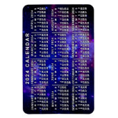 Magnet Flexible Calendrier mensuel 2024 Nebula spatiale externe (Vertical)