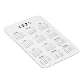 Magnet Flexible Calendrier mensuel 2025 (Côté Droit)