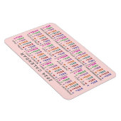 Magnet Flexible Calendrier mensuel de 2024 rose pâle (Côté Droit)