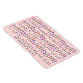 Magnet Flexible Calendrier mensuel de 2025 Rose pâle (Côté Droit)