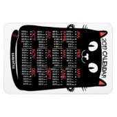 Magnet Flexible Calendrier mensuel de l'année 2019 Chat noir du mi (Horizontal)