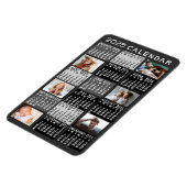 Magnet Flexible Calendrier mensuel de l'année 2025 Modèle Noir Col (Côté Gauche)