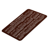 Magnet Flexible Calendrier mensuel de l'année 2026 Brun Grain de b (Côté Gauche)