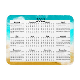 Magnet Flexible Calendrier Mini Aimanté 2022 d'Ocean Beach