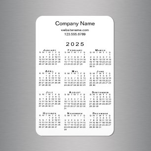 Magnet Flexible Calendrier minimum 2025 Nom de l'entreprise Inform