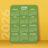 Magnet Flexible Calendrier - minimum de base vert et blanc moderne