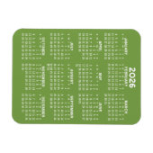 Magnet Flexible Calendrier - minimum de base vert et blanc moderne (Horizontal)