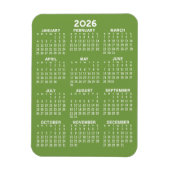 Magnet Flexible Calendrier - minimum de base vert et blanc moderne (Vertical)