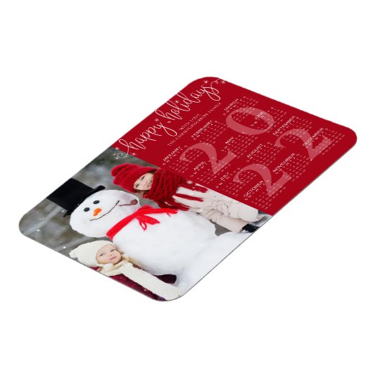 Magnet Flexible Calendrier moderne 2022 Script photo JOYEUX JOURS  (Côté Gauche)