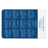 Magnet Flexible Calendrier moderne 2025 Nom de la société Bleu Bla (Horizontal)