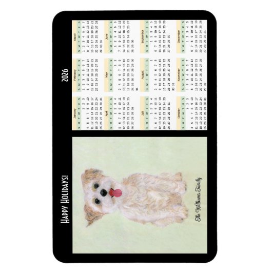 Magnet Flexible Calendrier Morkie Flexible 2026 (Vertical)