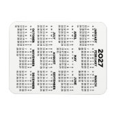 Magnet Flexible Calendrier - Noir et Blanc Minimal de Base (Horizontal)