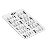 Magnet Flexible Calendrier - Noir et Blanc Minimal de Base (Côté Droit)