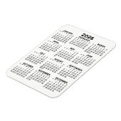 Magnet Flexible Calendrier - Noir et blanc minimum de base (Côté Gauche)