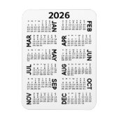 Magnet Flexible Calendrier - Noir et blanc minimum de base (Vertical)
