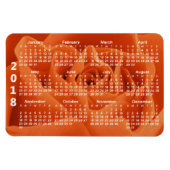 Magnet Flexible Calendrier Orange Rose Petals 2018 (Horizontal)