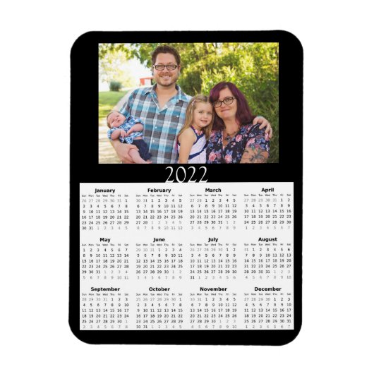 Magnet Flexible Calendrier personnalisé 2022 Mini aimant photo (Vertical)