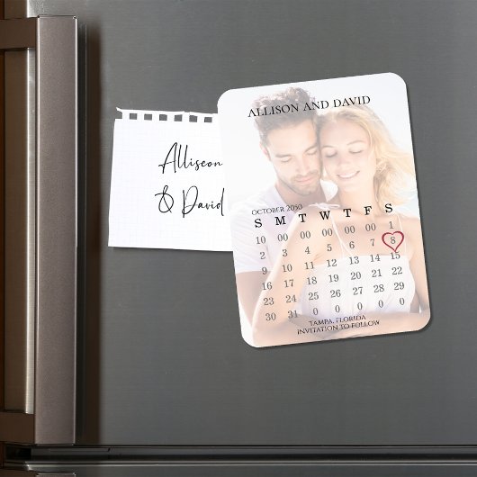 Magnet Flexible Calendrier photo Mariage Enregistrer la date
