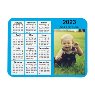 Magnet Flexible Calendrier photo Mini bleu 2023