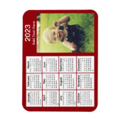 Magnet Flexible Calendrier photo Red Mini 2023 (Vertical)
