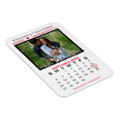 Magnet Flexible Calendrier photo rouge et blanc Enregistrer notre  (Côté Droit)