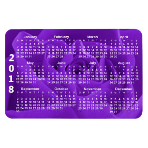 Magnet Flexible Calendrier pourpre des pétales de rose 2018