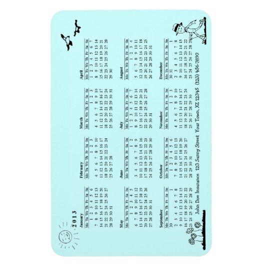 Magnet Flexible Calendrier Retro Businessman 2013 (Vertical)