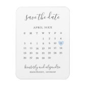 Magnet Flexible Calendrier simple Pastel Blue Heart Enregistrer la (Vertical)