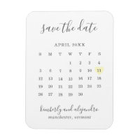 Calendrier simple Pastel Coeur Jaune Enregistrer l